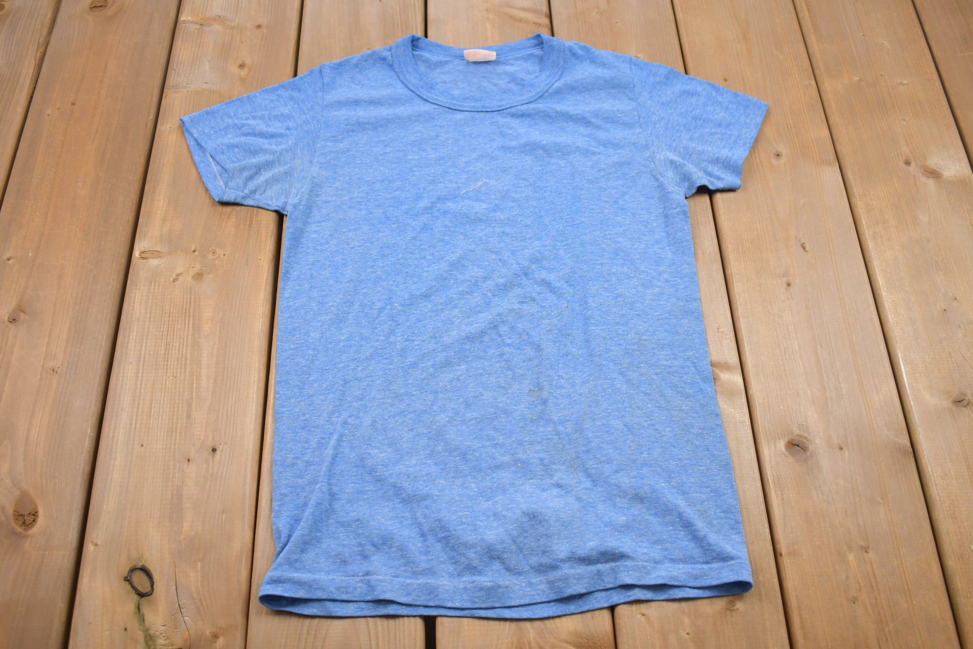 Vintage 1980s Blank Heather Blue T-Shirt