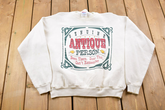 Vintage 1990s Antique Person Crewneck Sweatshirt / 90s Crewneck / Souvenir / Athleisure / Streetwear / Travel And Tourism