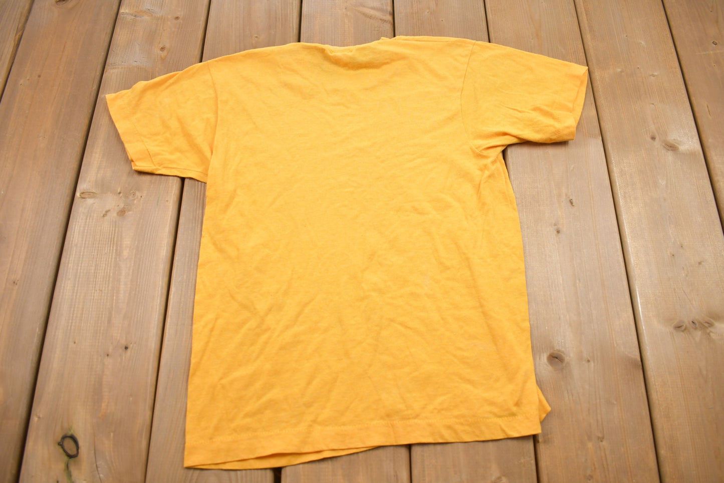 Vintage 1980s Screen Stars Blank Yellow T-Shirt / Streetwear / Retro Style / Single Stitch / Made In USA / Vintage Basics / 80s Graphic Tee