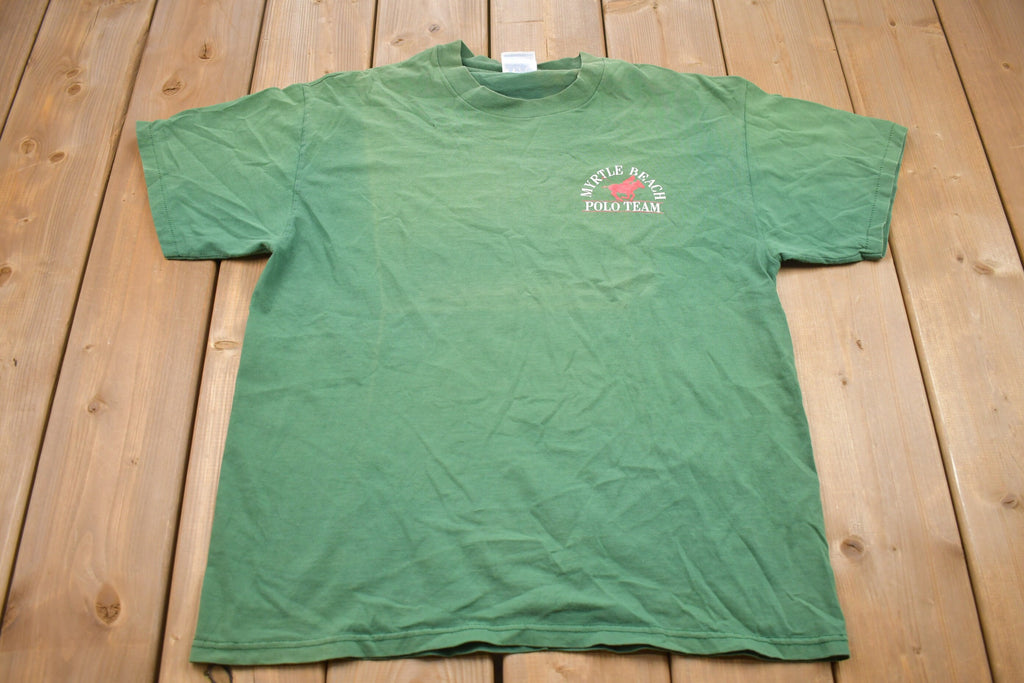 Vintage 1980s Myrtle Beach Polo Team Graphic T-Shirt