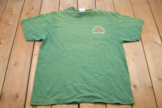 Vintage 1980s Myrtle Beach Polo Team Graphic T-Shirt / Streetwear / Retro Style / Single Stitch / 90s Graphic Tee