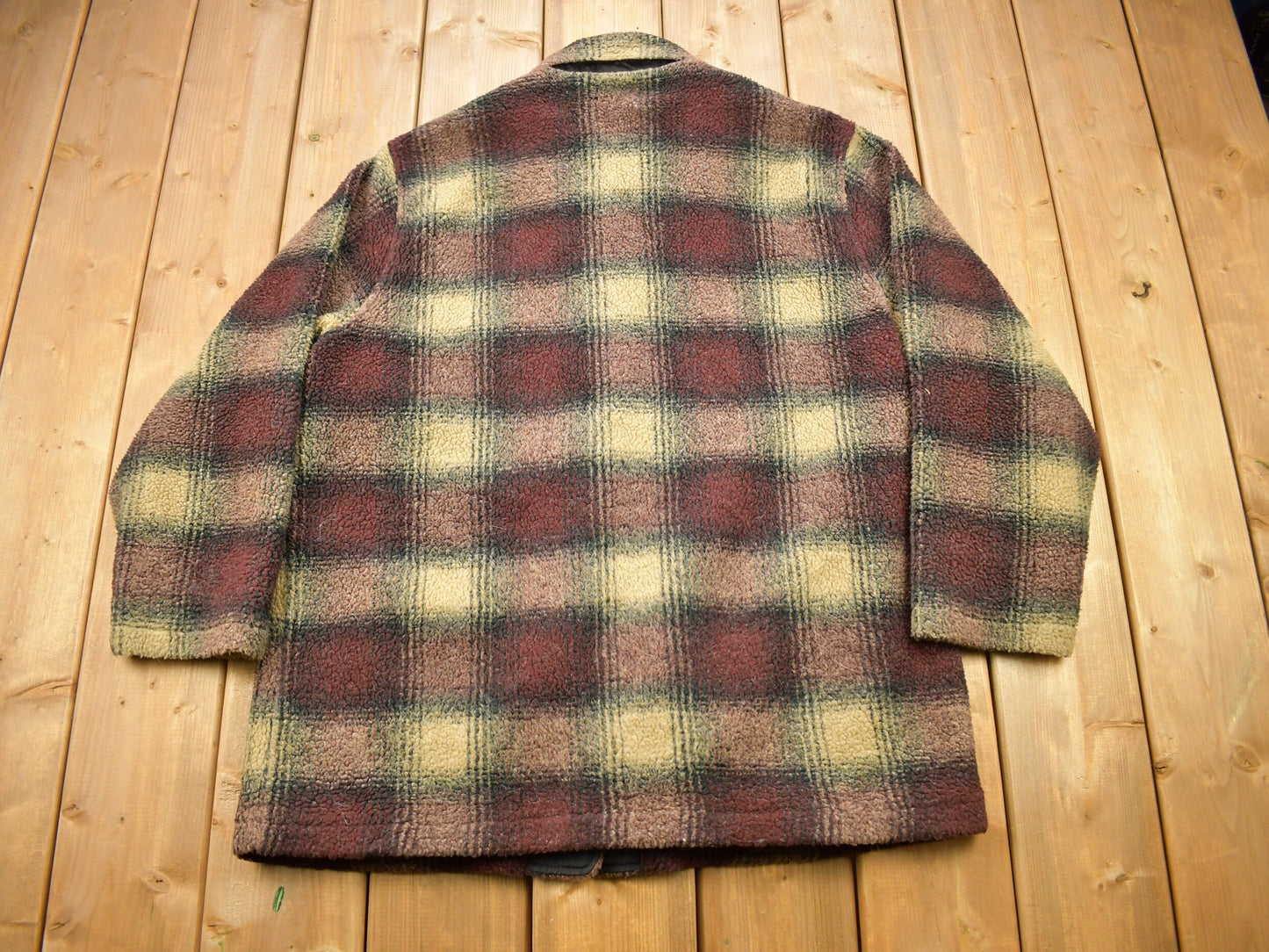 Vintage 1990s Eddie Bauer Plaid Fleece Button Up Woman's Sweater