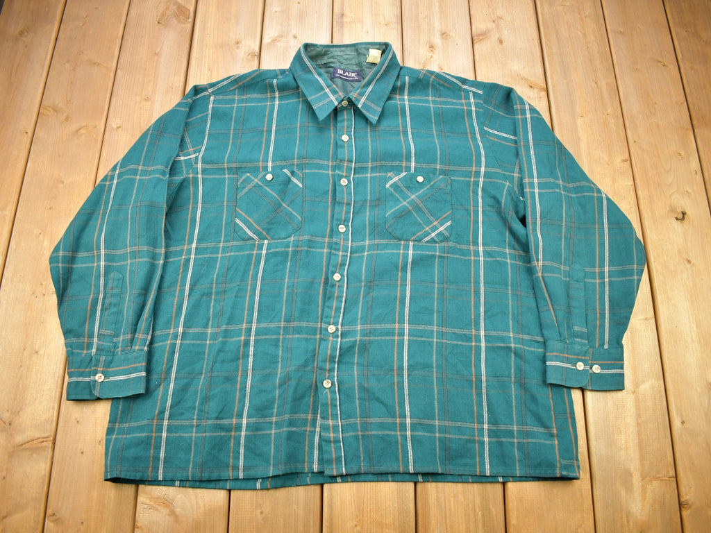 Vintage 1980s Blair Fines Menswear Button Up Flannel Shirt