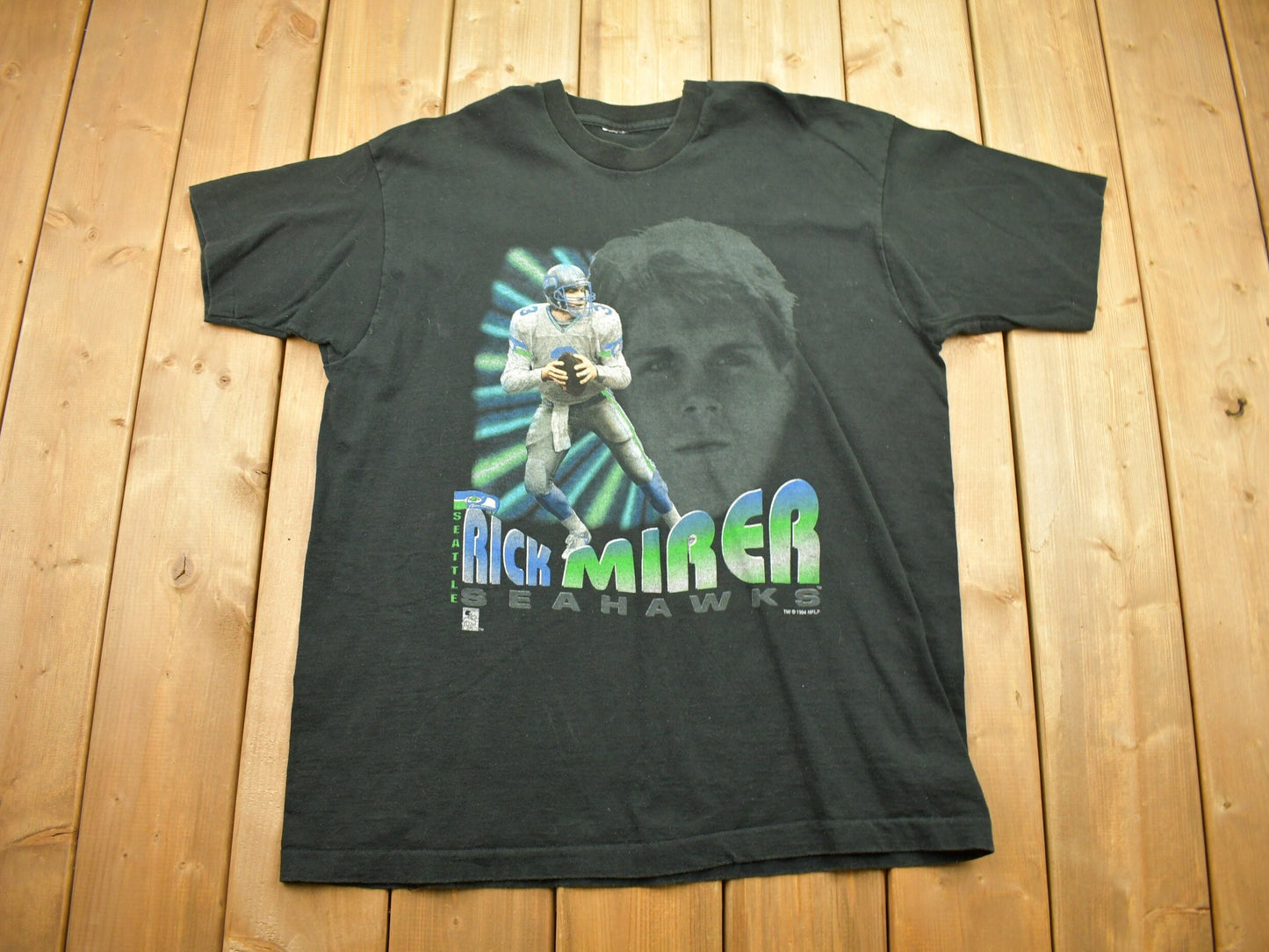 Vintage 1994 Seattle Seahawks NFL Rick Mirer Graphic T Shirt / Streetwear Fashion / NFL / American Football / Made In USA