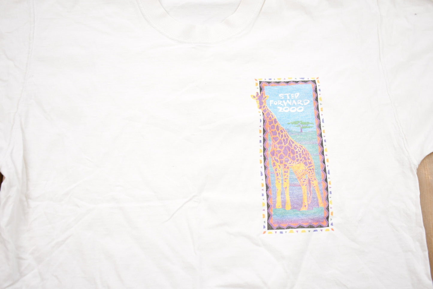 Vintage 2000 Step Forward Giraffe Graphic T-Shirt