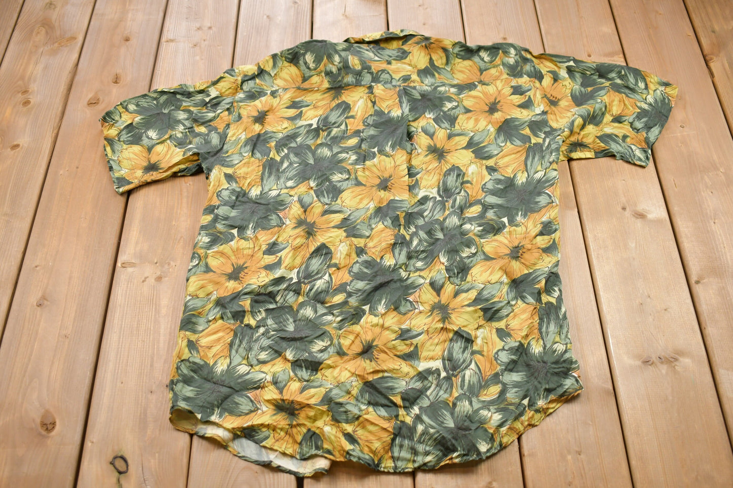 Vintage 1990s Floral All Over Print Go Ouch Short Sleeve Shirt