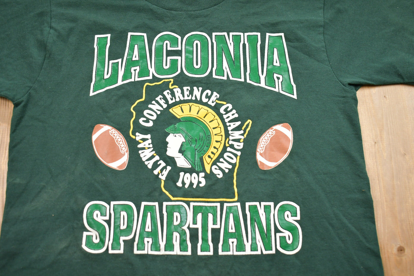 Vintage 1995 Laconia Spartans Football Graphic T-Shirt / Graphic / 80s / 90s / Streetwear / Retro Style / Single Stitch / Made In USA