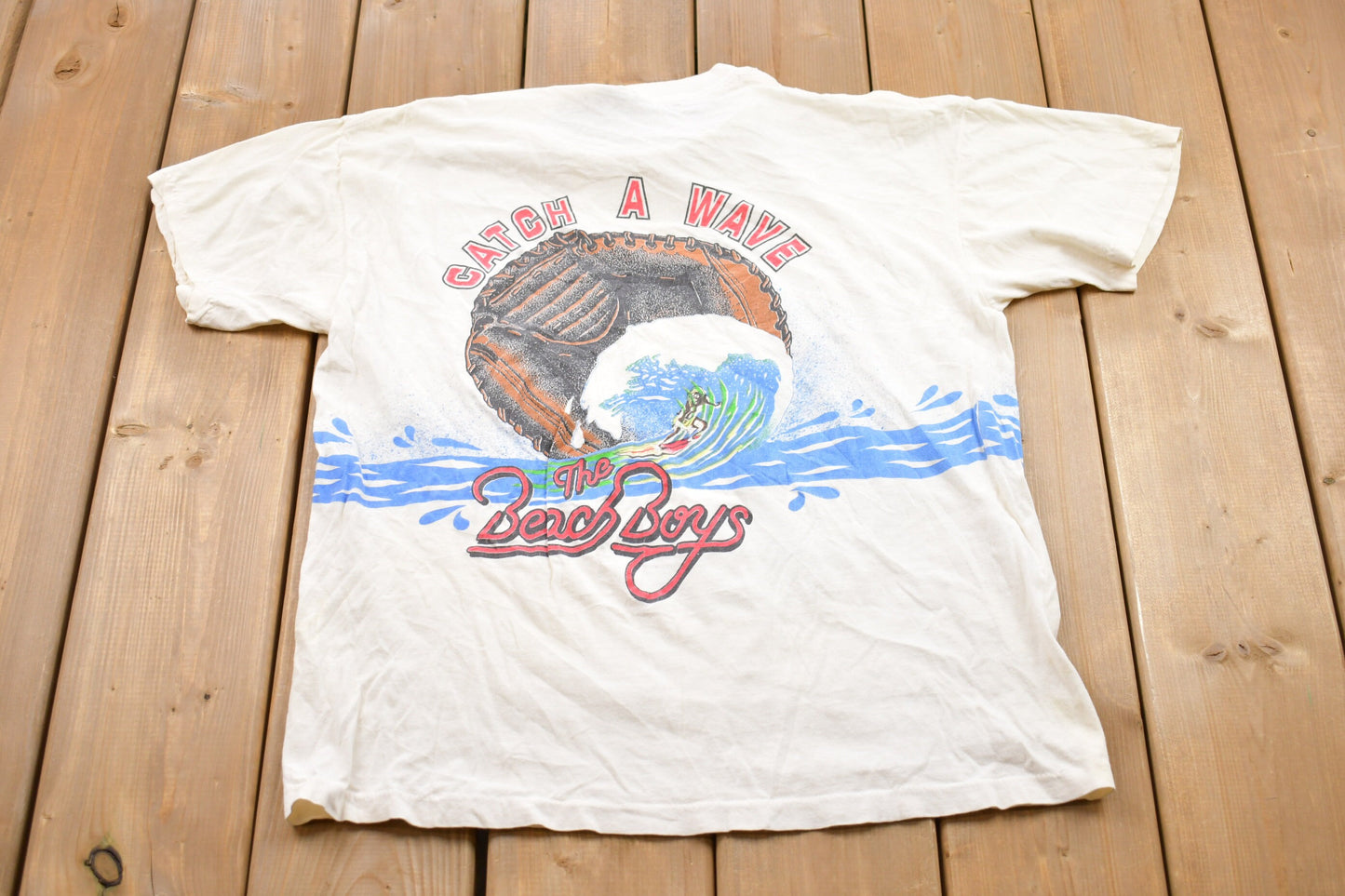 Vintage 1990s The Beach Boys Baseball Beach Party Band Graphic T-Shirt