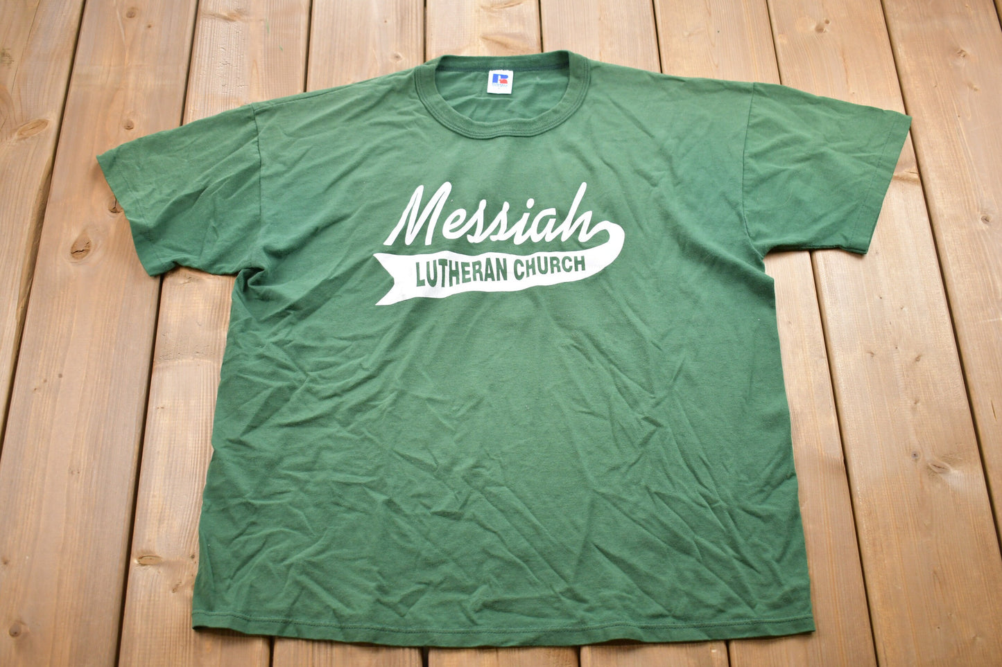 Vintage 1990s Russell Athletic Messiah Church Graphic T-Shirt / Graphic / 80s / 90s / Streetwear / Retro Style / Single Stitch / Made In USA