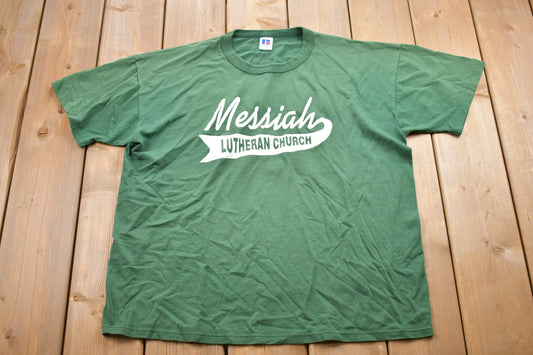 Vintage 1990s Russell Athletic Messiah Church Graphic T-Shirt / Graphic / 80s / 90s / Streetwear / Retro Style / Single Stitch / Made In USA