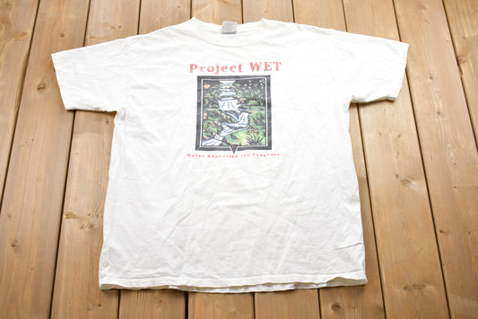 Vintage 1990s Project Wet Graphic T-Shirt / Graphic / 80s / 90s / Streetwear / Retro Style / Teacher Education / Made In USA