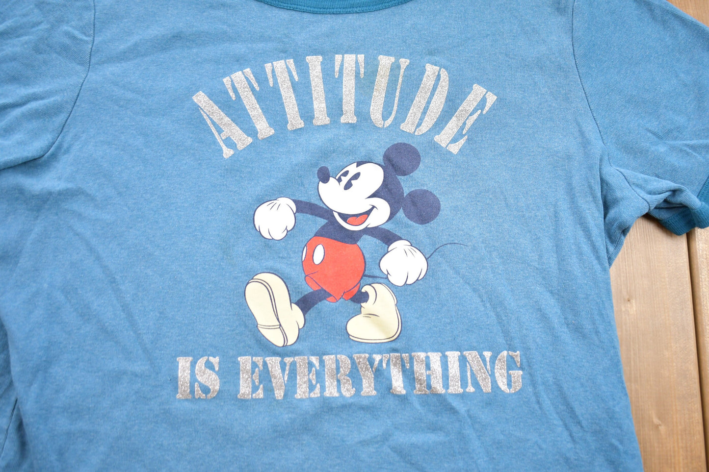 Vintage 1990s Mickey Mouse Attitude Is Everything T-Shirt / Graphic / 80s / 90s / Streetwear / Retro Style / Ringer T-Shirt / Made In USA