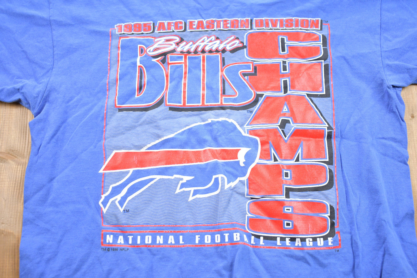 Vintage 1995 Buffalo Bills NFL Champs Graphic T-Shirt / Graphic / 90s / Streetwear / Retro Style / Single Stitch / Made In USA / 90s NFL