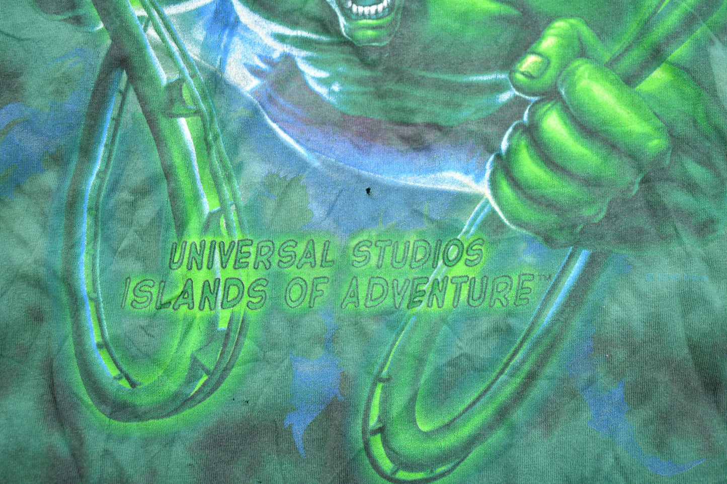 Vintage 1990s Universal Hulk Graphic Tie-Dye T-Shirt / Graphic / 80s / 90s / Streetwear / Retro Style / Single Stitch / Made In USA