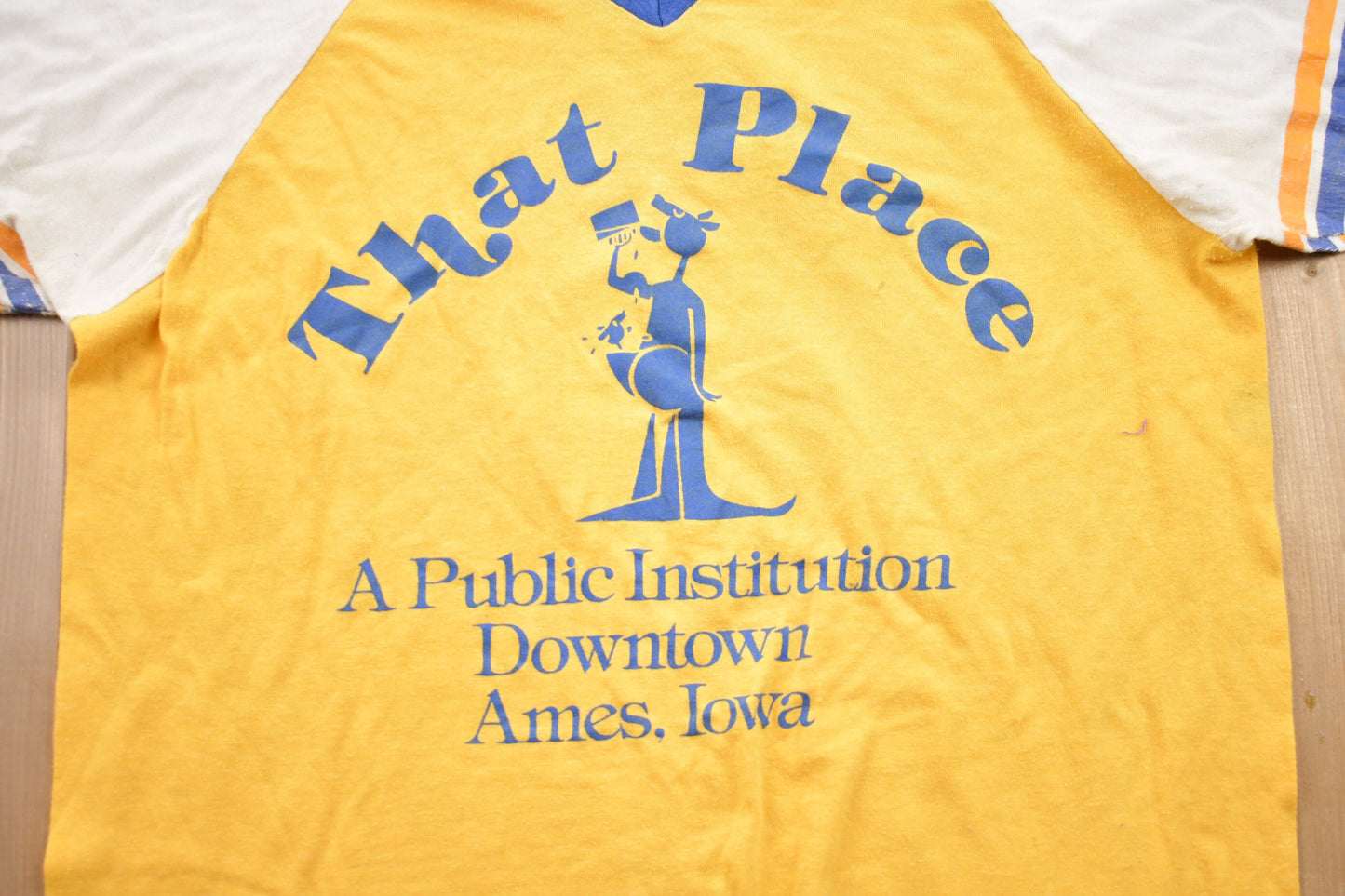 Vintage 1980s That Place Iowa V-Neck Graphic T-Shirt / Graphic / 80s V-Neck / Streetwear / Retro Style / Single Stitch / Made In USA