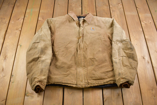 Vintage 1990s Carhartt Traditional Jacket / Workwear / Streetwear / Quilt Lined Jacket / Distressed Carhartt