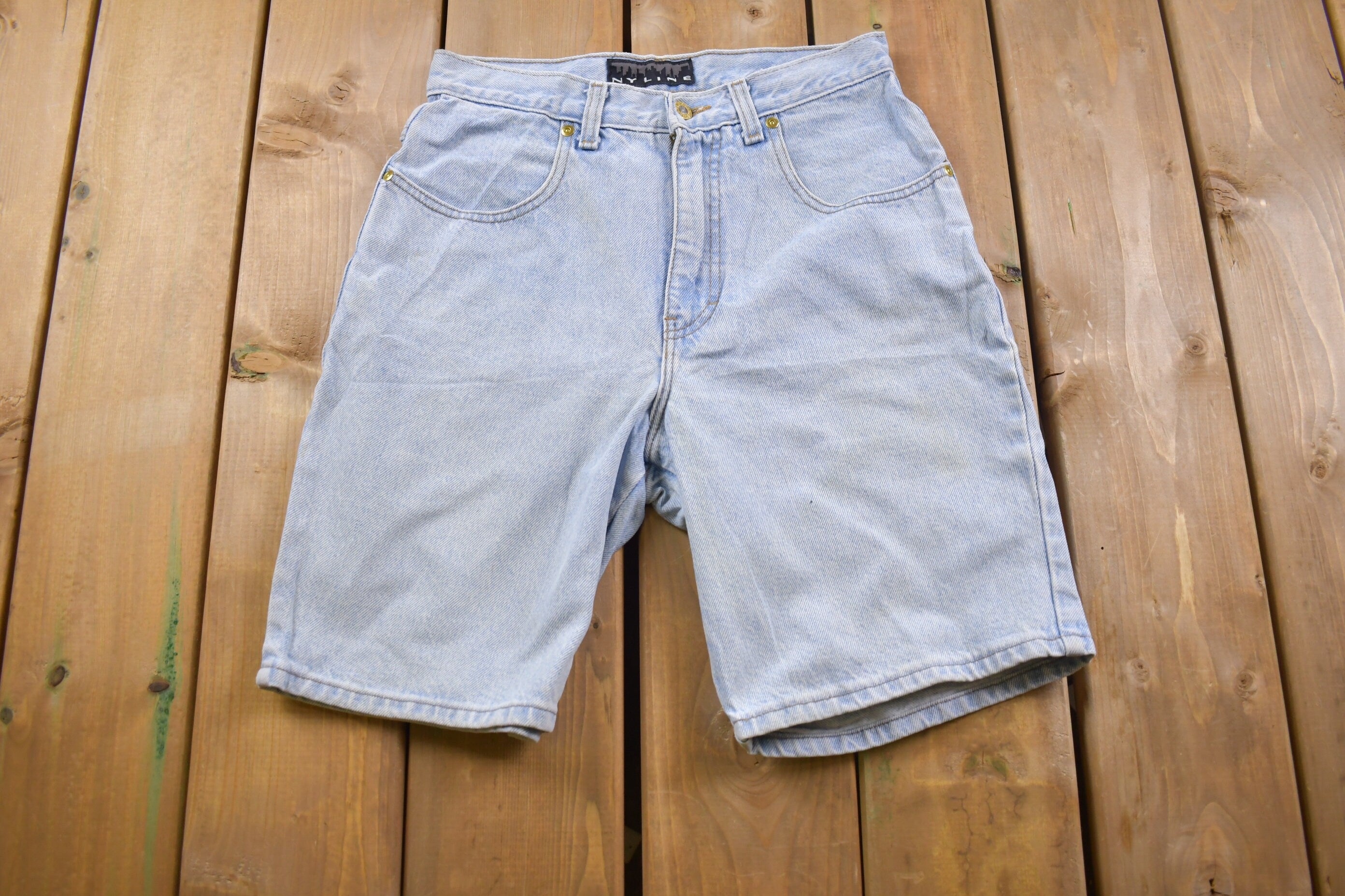 Vintage 1990s NY Line Light Wash Jean Shorts 27 x 9