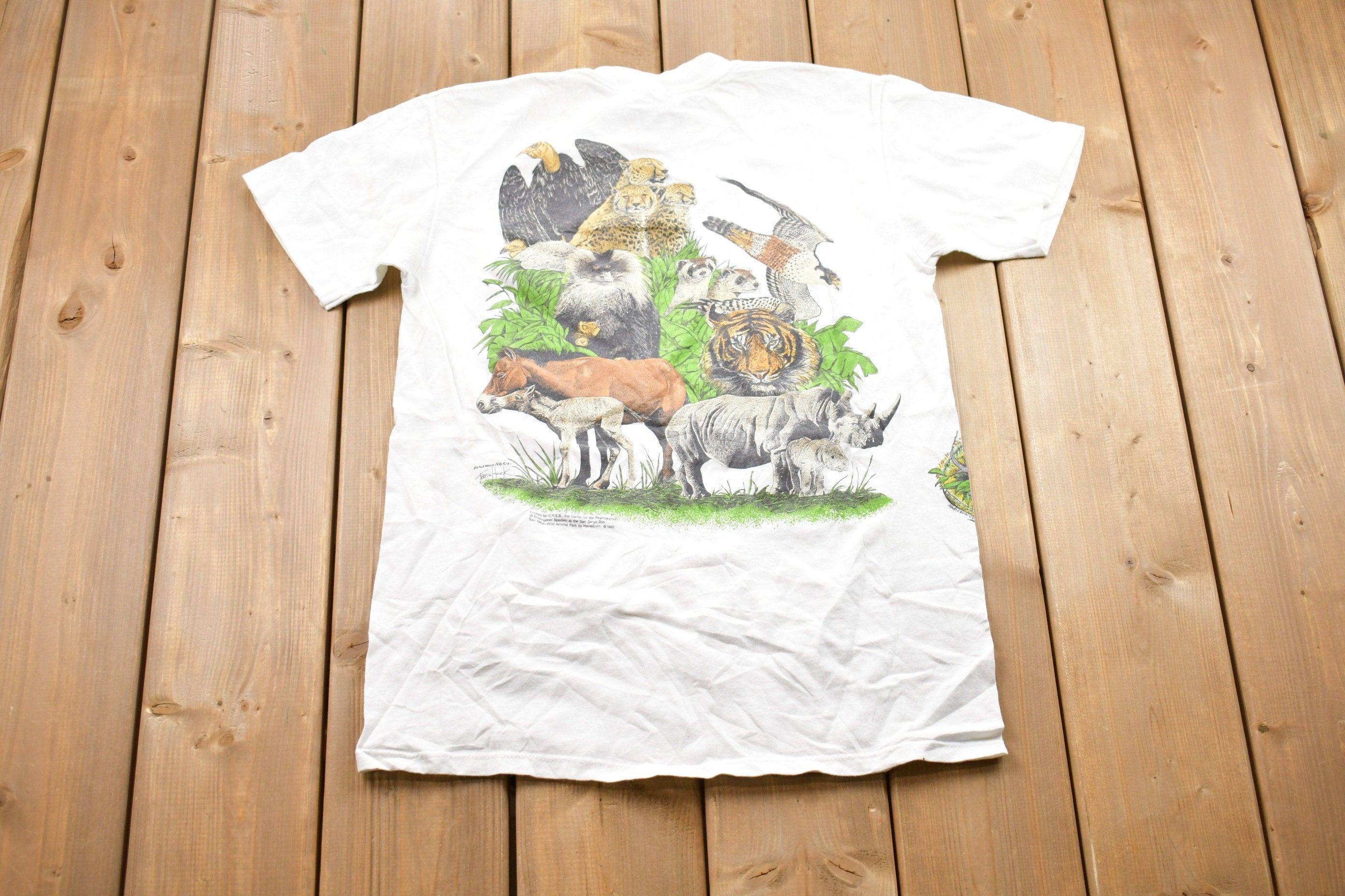 Vintage 1980s Animal Print Graphic T-Shirt