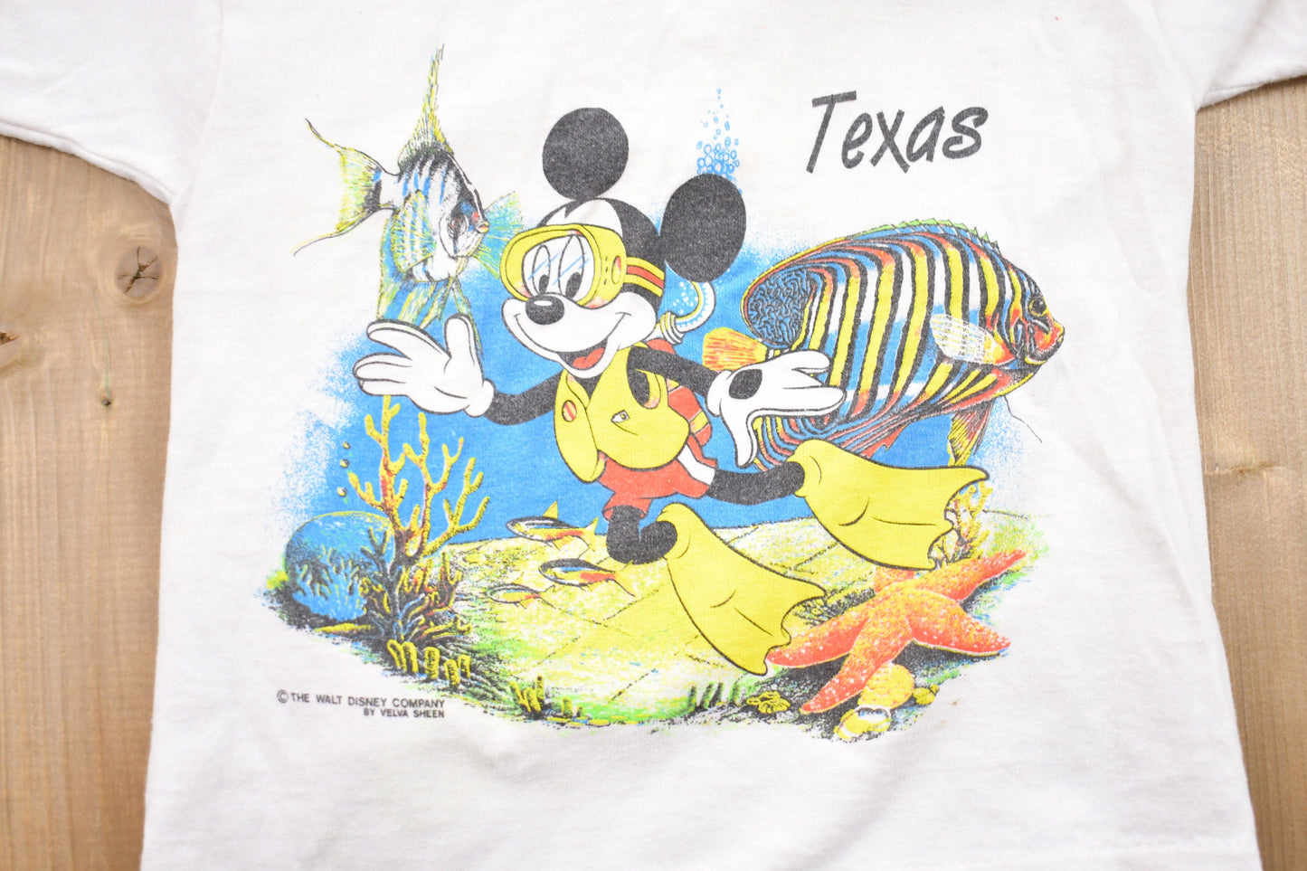 Vintage 1990s Kids Walt Disney World Texas Velva Sheen T-Shirt / Graphic / Streetwear / Retro Style / Made In USA / 90s Disney