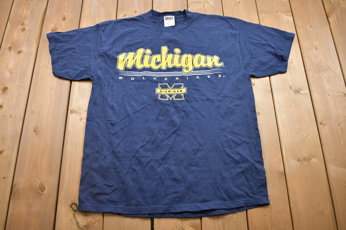 Vintage 1990s Tultex Michigan Wolverines University Collegiate T-Shirt / NCAA Tee / Americana / Sportswear