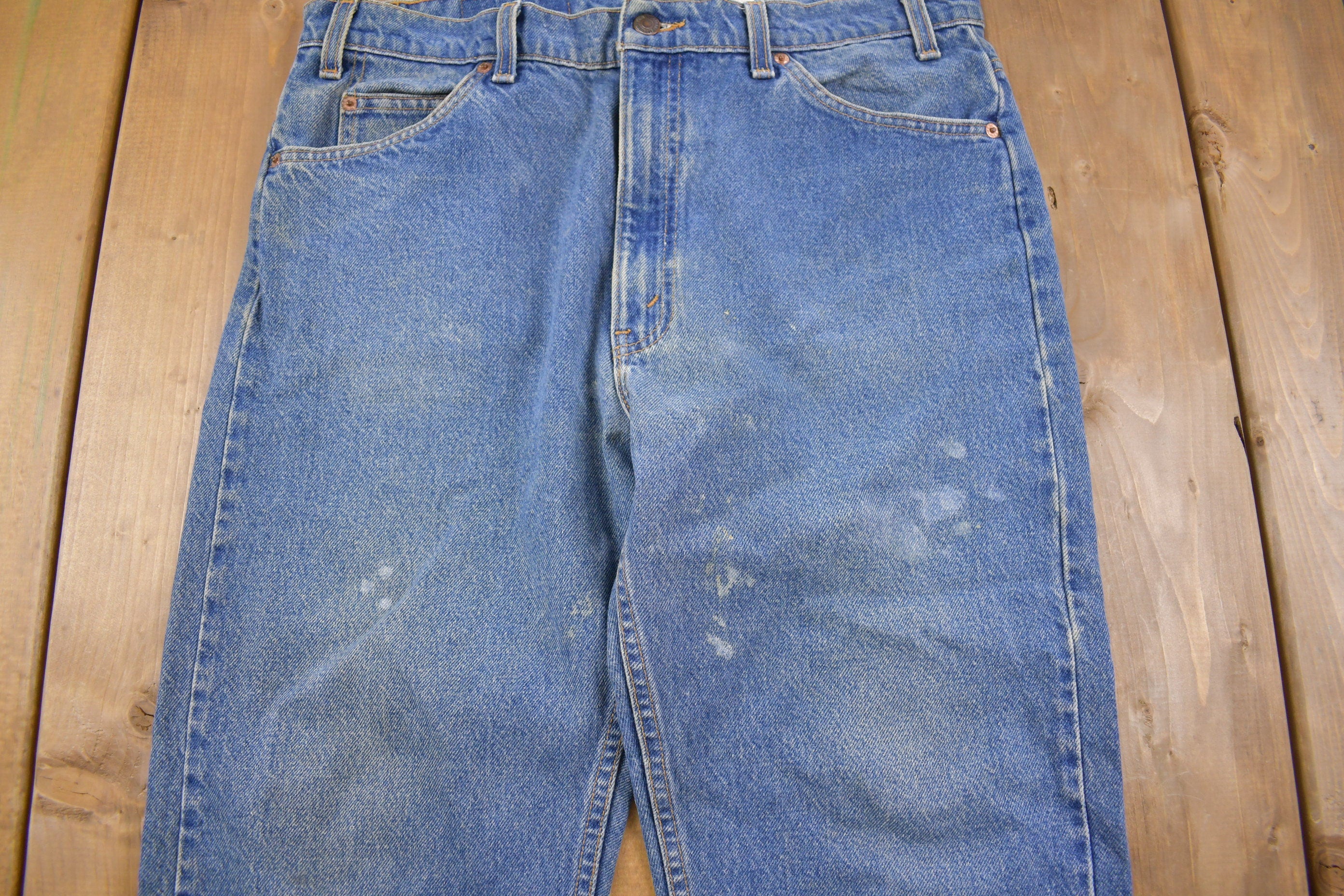 Vintage 1970s Levi's 505 Orange Tab Jeans Size 34 x 29