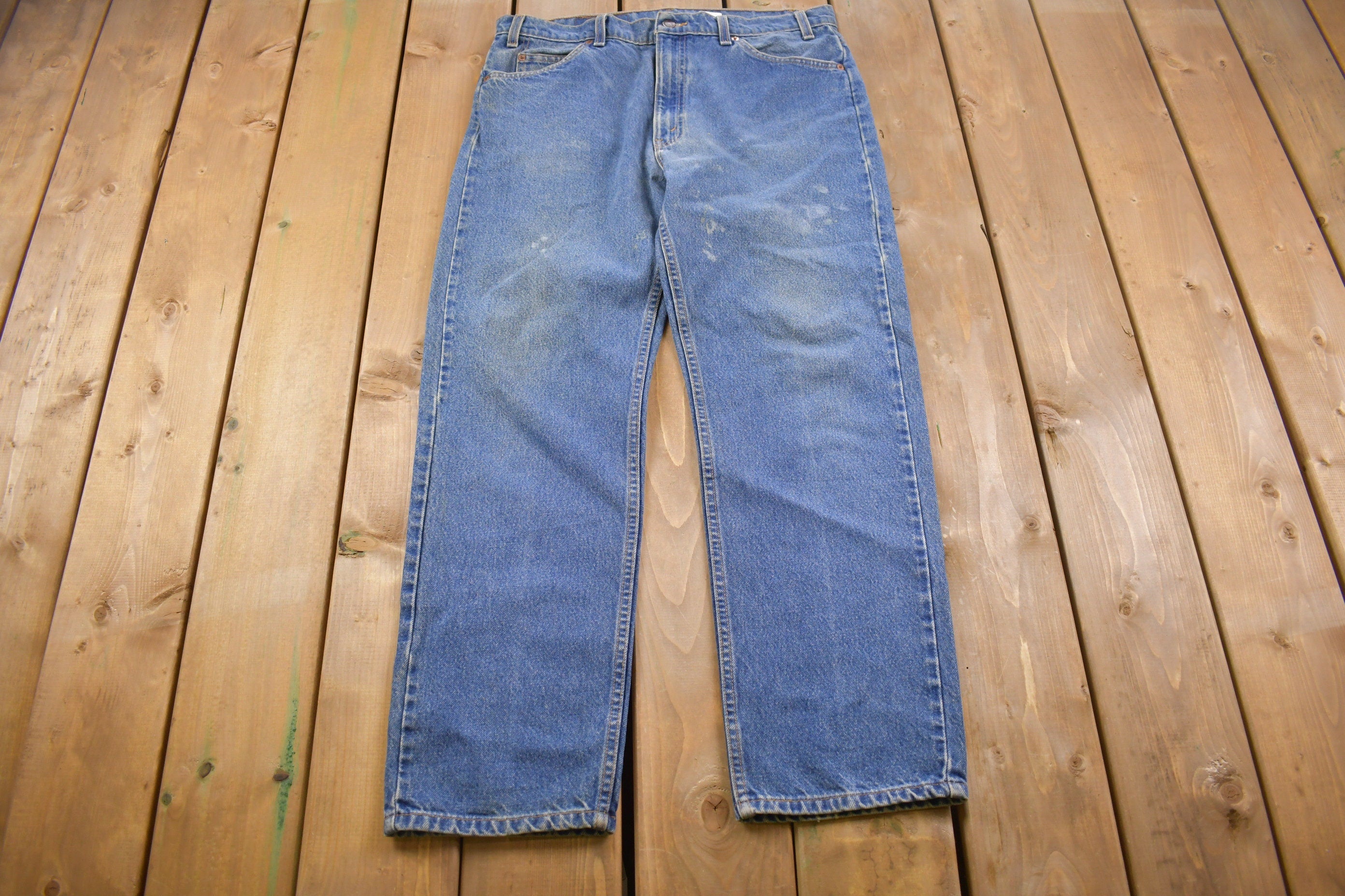 Vintage 1970s Levi's 505 Orange Tab Jeans Size 34 x 29