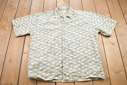 Vintage 1990s Pierre Cardin Button Up Shirt / Rare Vintage / 80s Theme Party / Abstract Pattern / Casual Shirt / Formal Shirt