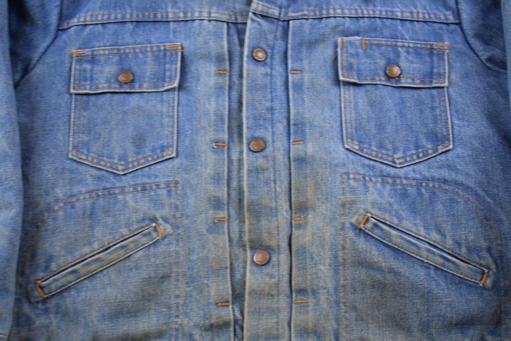 Vintage 1960s Quilt Lined Denim Jean Jacket