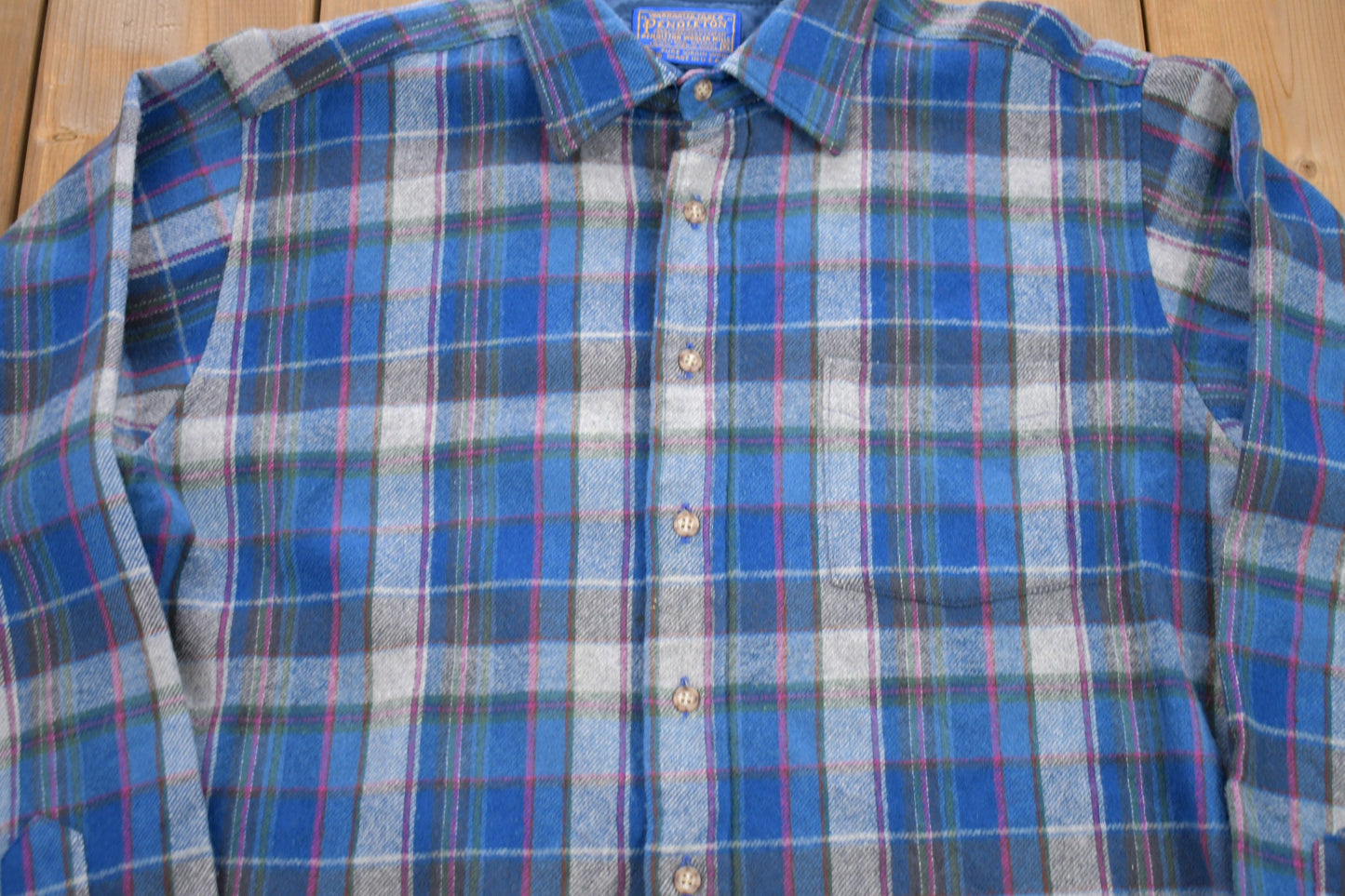 Vintage 1970s Pendleton Button Up Shirt / 1970s Button Up / Vintage Flannel / Plaid Flannel / Casual Shirt / Formal Shirt