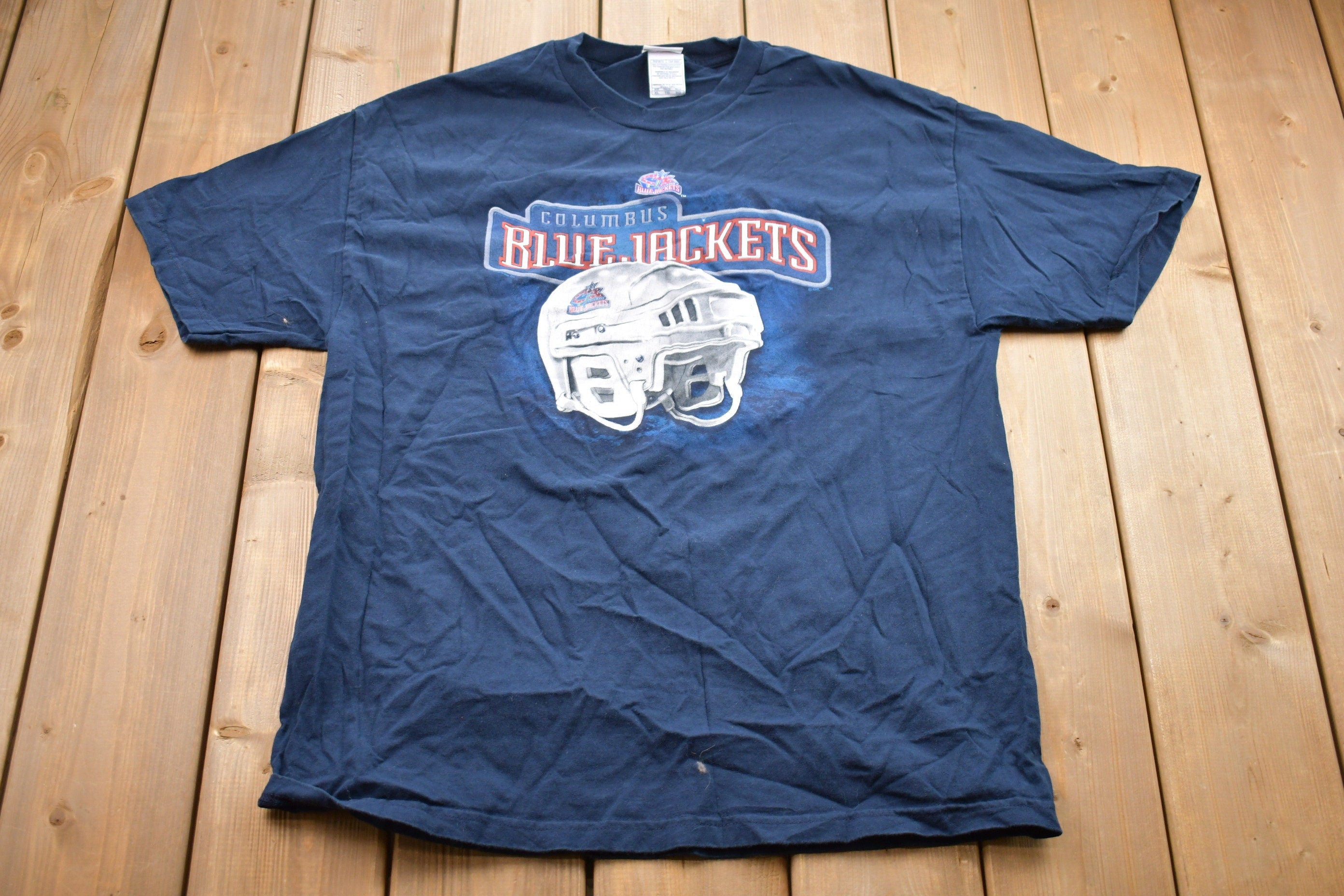 Vintage 1990s Columbus Blue Jackets NHL Graphic T-Shirt