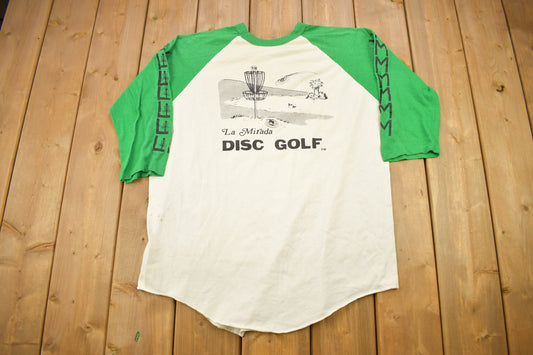 Vintage 1980s La Mirada Disco Golf Graphic Raglan T Shirt / Vintage T Shirt / Streetwear / Graphic Tee / Single Stitch / Made In USA