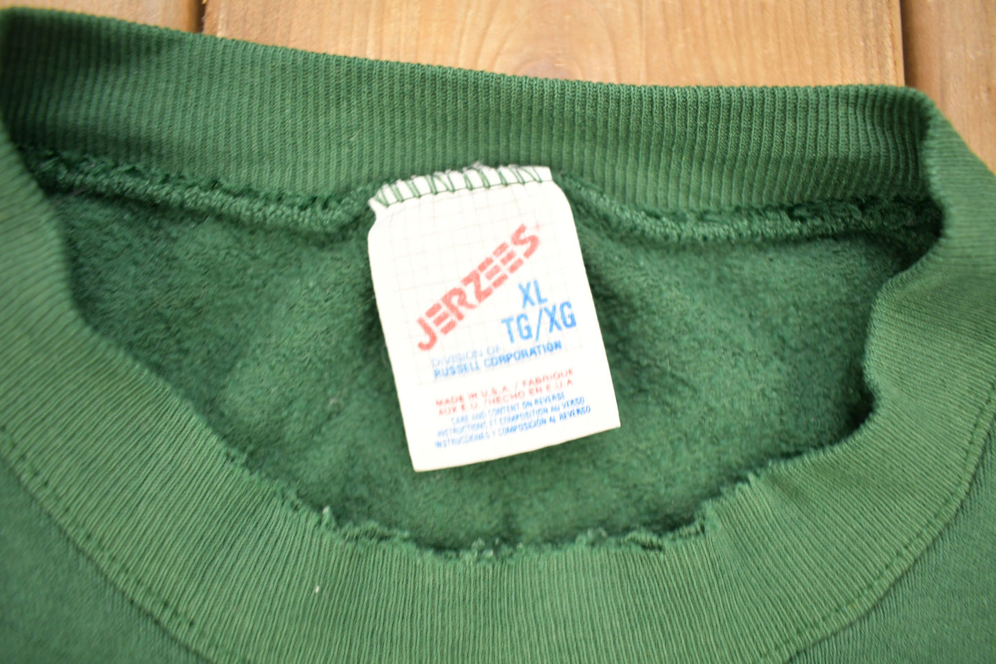 Vintage 1990s Forest Green Blank Jerzees Crewneck Sweatshirt / 90s Crewneck / Made In USA / Essential / Streetwear / 90s Blank