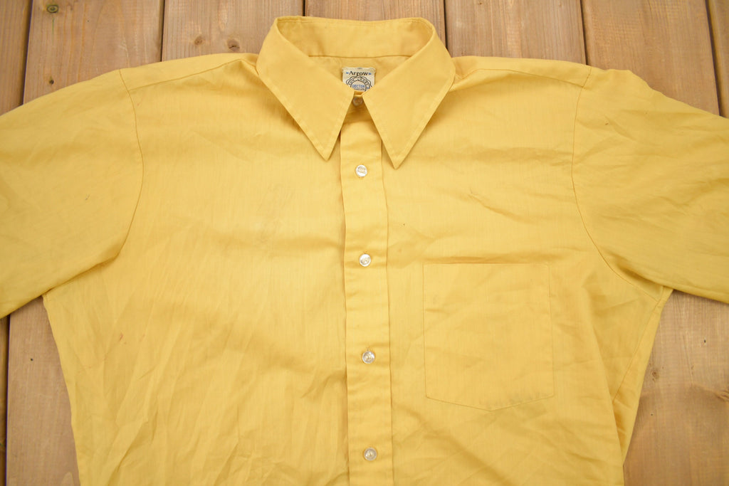 Vintage 1960s Arrow Cum Laude Decton Broad Cloth Blank Button Up Shirt
