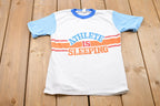 Vintage 1980s Boys Athlete Graphic Ringer T-Shirt