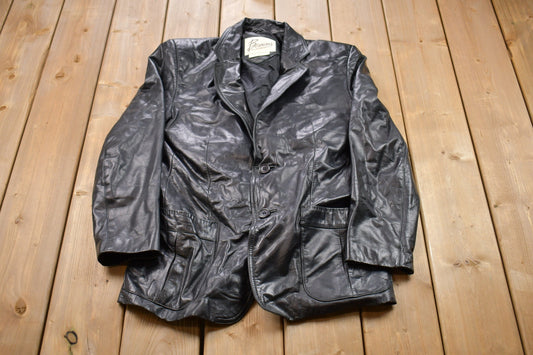 Vintage 1990s Bermans Leather Jacket / Fall Outerwear / Leather Coat / Winter Outerwear / Streetwear Fashion / The Leather Experts