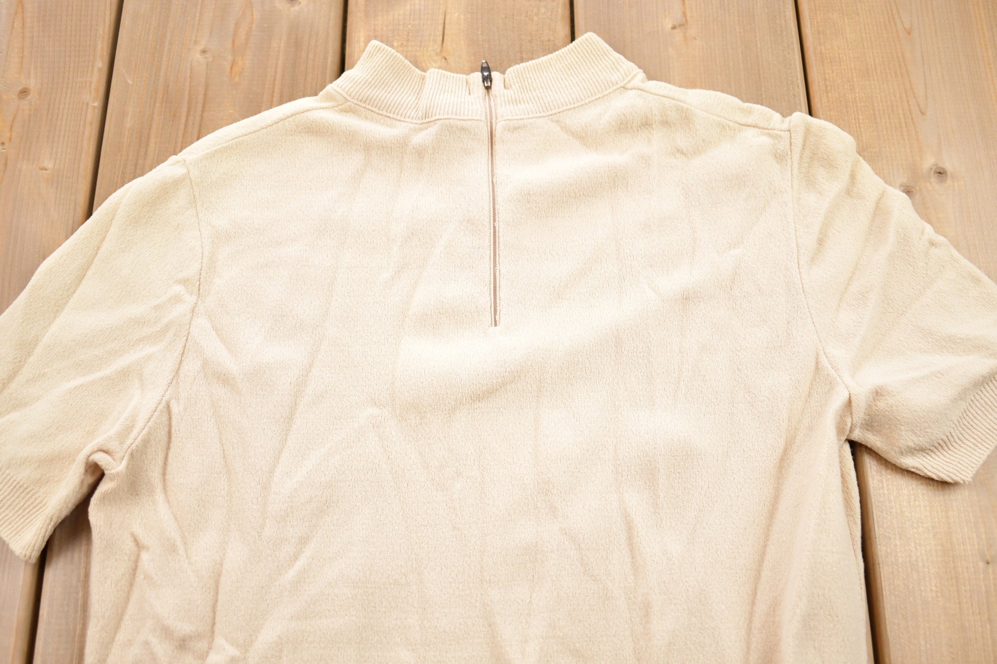 Vintage 1980s Quarter Zip Raglan T-Shirt