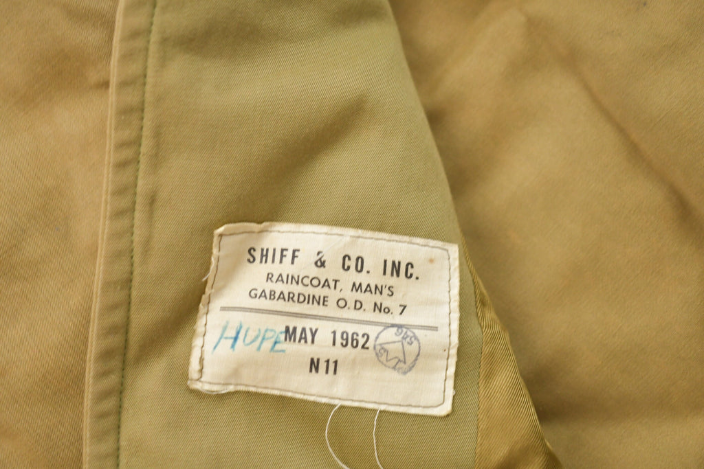 Vintage 1962 Military Full Length Rain Coat