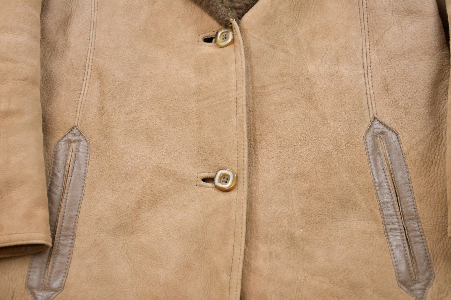 Vintage 1980s Morlands Lambskin Shearling Leather Jacket / Button Up Winter Outerwear / Streetwear / Vintage Fur Jacket / Suede / England