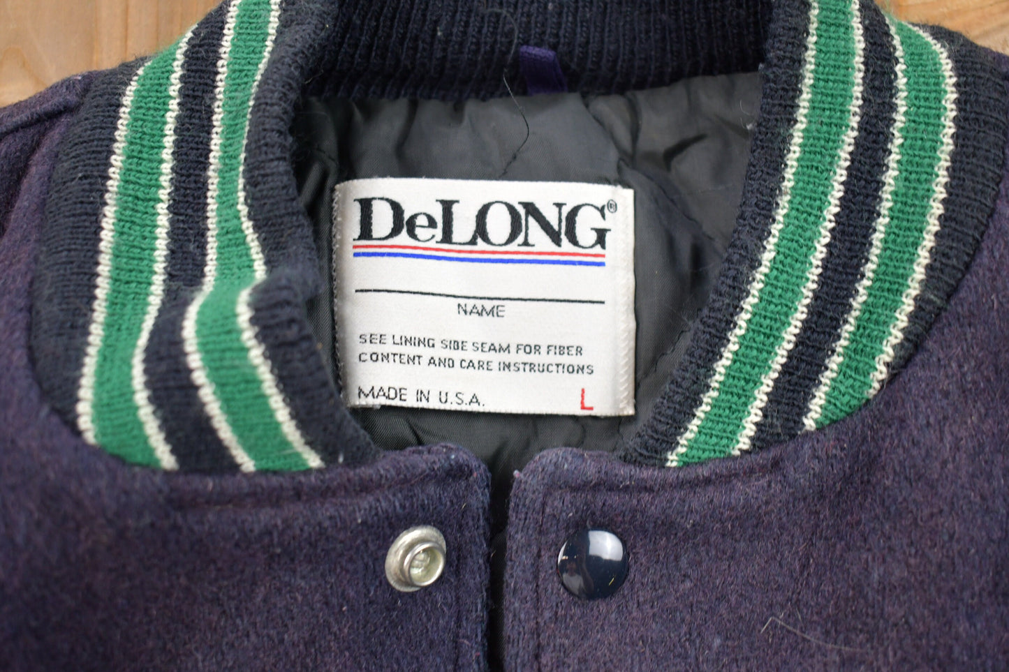 Vintage 1990s Delong Golden Oaks Farm Wool Bomber Jacket / Wool Jacket  / Vintage 90s Jacket / Outdoor / Made In USA