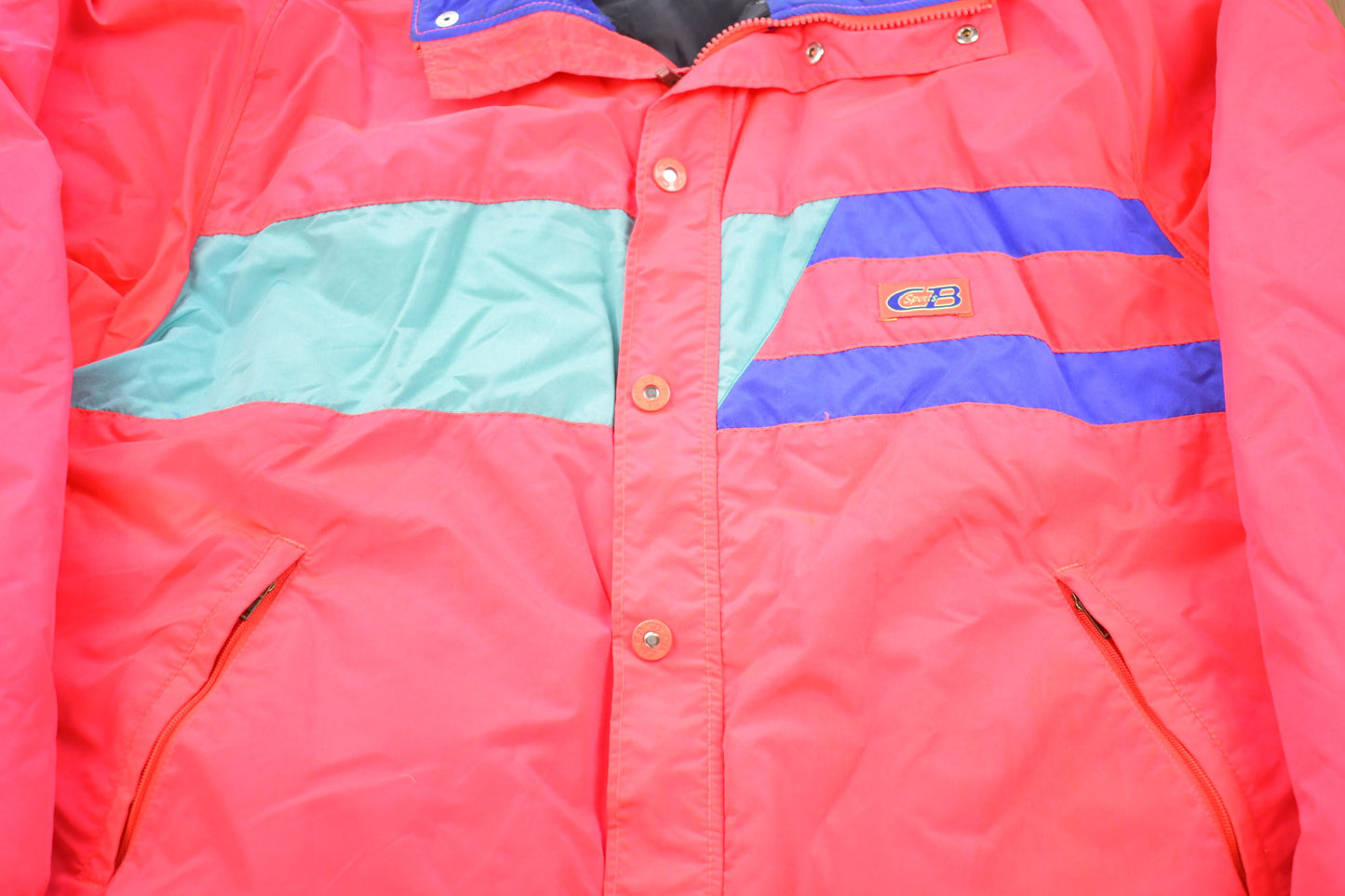 Vintage 1990s CB Sports Color Block Puffer Jacket / Goose Down Fill / Vintage Bubble Jacket / Winter / Streetwear / Vintage Puffer