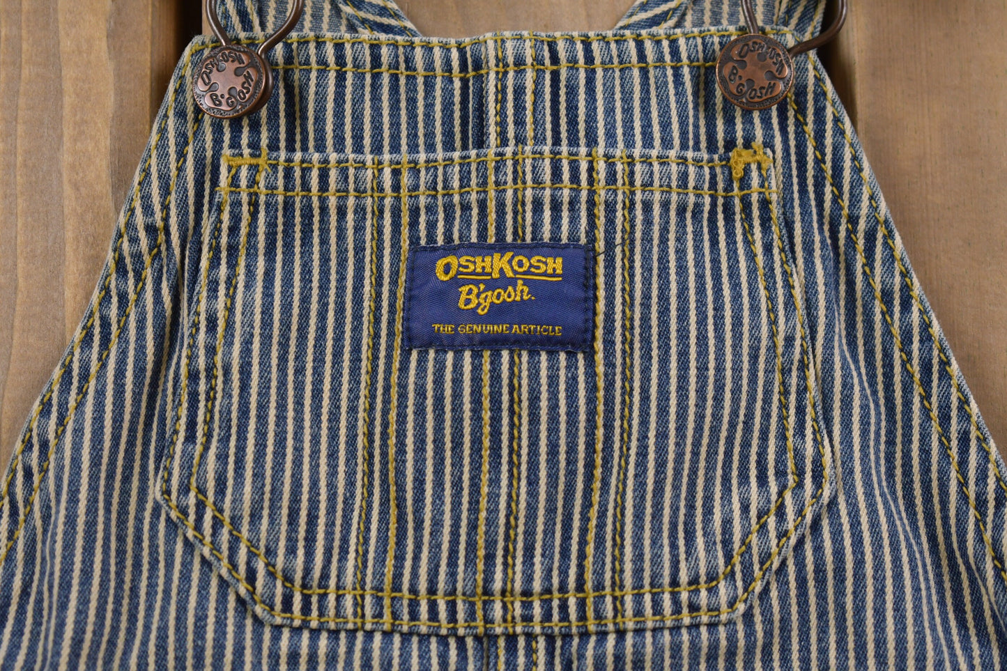 Vintage 1990s Osh Kosh Infant/Toddler Size Striped Jean Overalls Size 22 Waist x 12 Inseam / Vintage Overalls / Children's Vintage