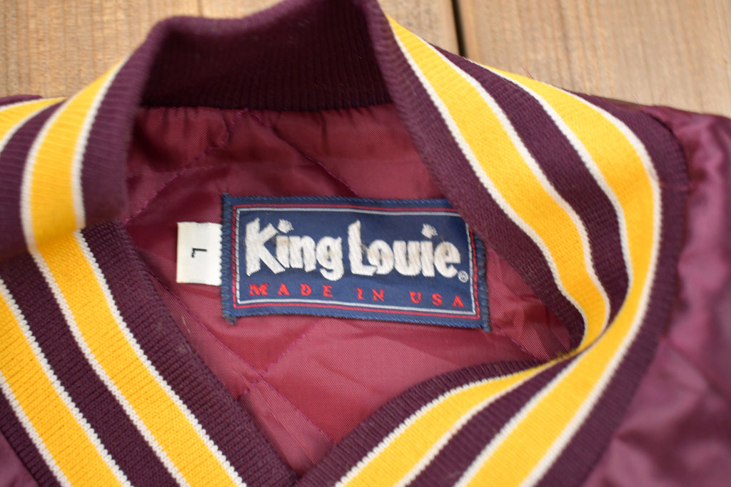 Vintage 1990s King Louie North Eastern Bassers Satin Bomber Jacket