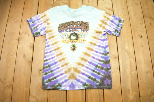 Vintage 2000 The Grateful Dead Tie Dye Eyeball Graphic Band T Shirt / Colorful Print / Y2K Concert Tour Tee / All Over Print