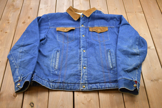 Vintage 1980s Saddle King Western Denim Jean Jacket / Vintage Denim / Streetwear / Vintage Fall Outerwear / Fall Jacket / 80s Denim