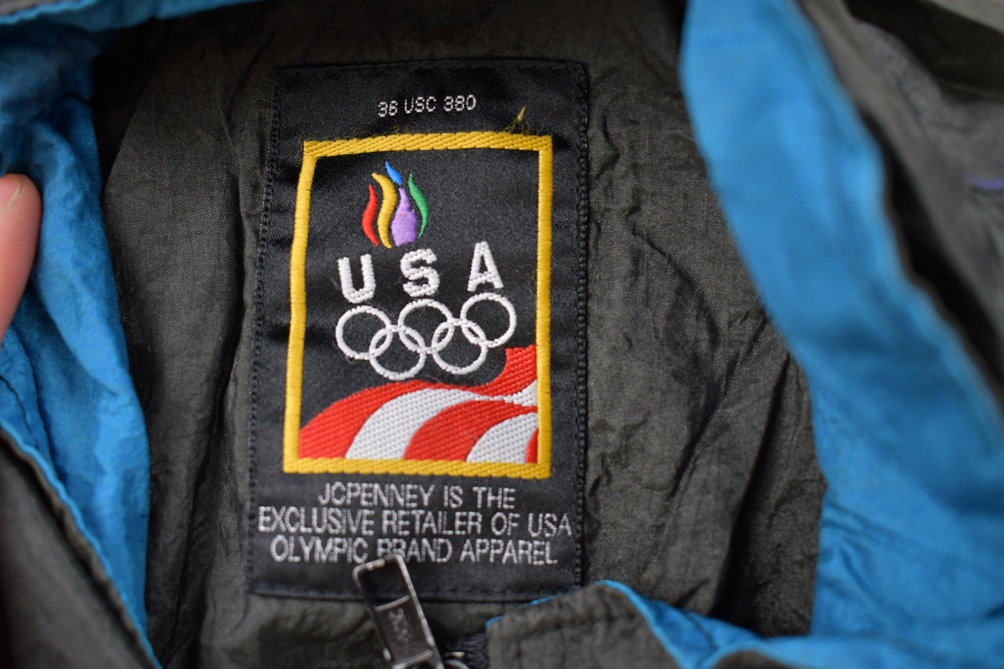 Vintage 1990s USA Olympic JC Penney Windbreaker Jacket / Team Logo / Athletic Spring Sportswear / Streetwear / Athleisure / Embroidered