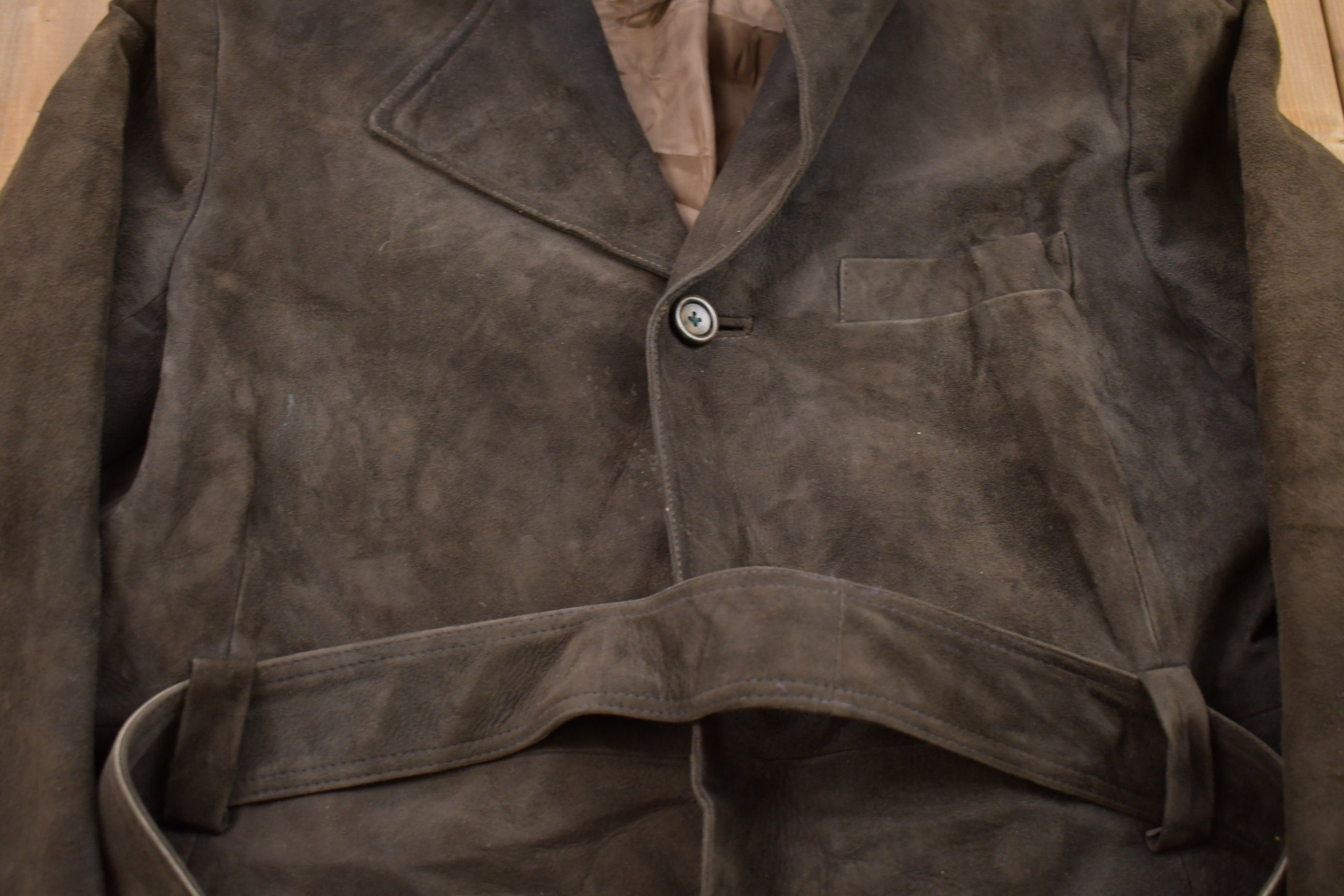 Vintage 1970s Suede Leather Full Length Jacket