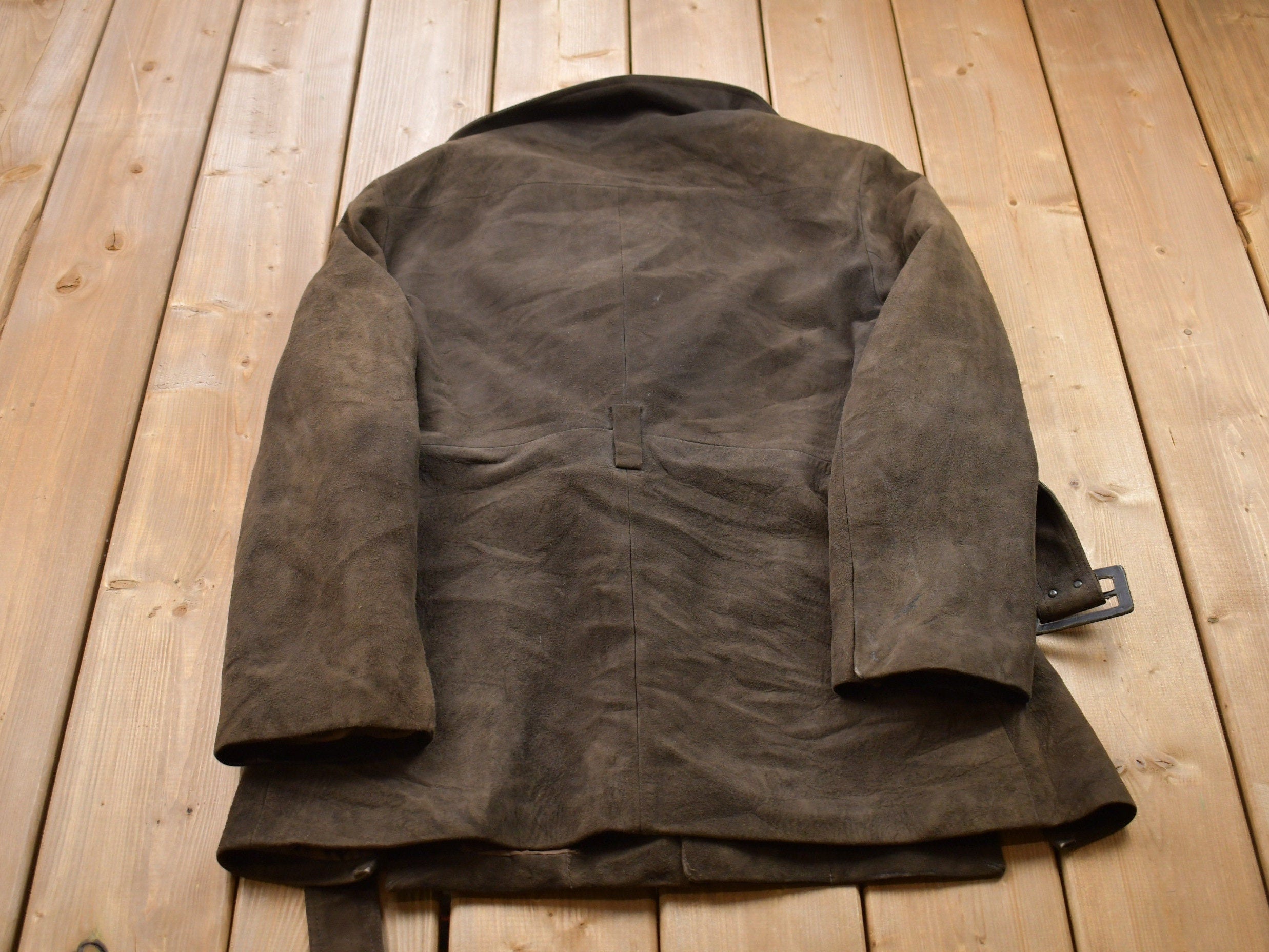 Vintage 1970s Suede Leather Full Length Jacket