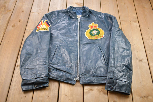 Vintage 1980s Avon Sportswear Leather Varsity Jacket / Fall Outerwear / Leather Coat / Winter Outerwear / Streetwear Fashion /Made In Canada