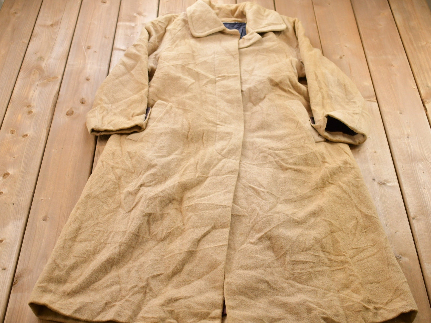 Vintage 1990s Wool Full Length Jacket / Wool Jacket  / Vintage 90s Jacket / Outdoor / Winter / Cozy Trench Coat
