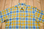 Vintage 1980s Brent Plaid Flannel Button Up Shirt